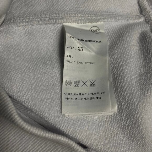 Recto Mens White Embroidered Logo 1/4 Zip Oversized Pullover Sweatshirt Size XS - Picture 5 of 7